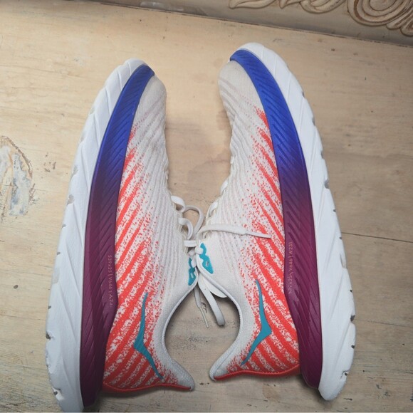 Hoka One One Men’s Mach 5 Running Shoes white flame Size 9D Walking Comfort - Picture 8 of 10